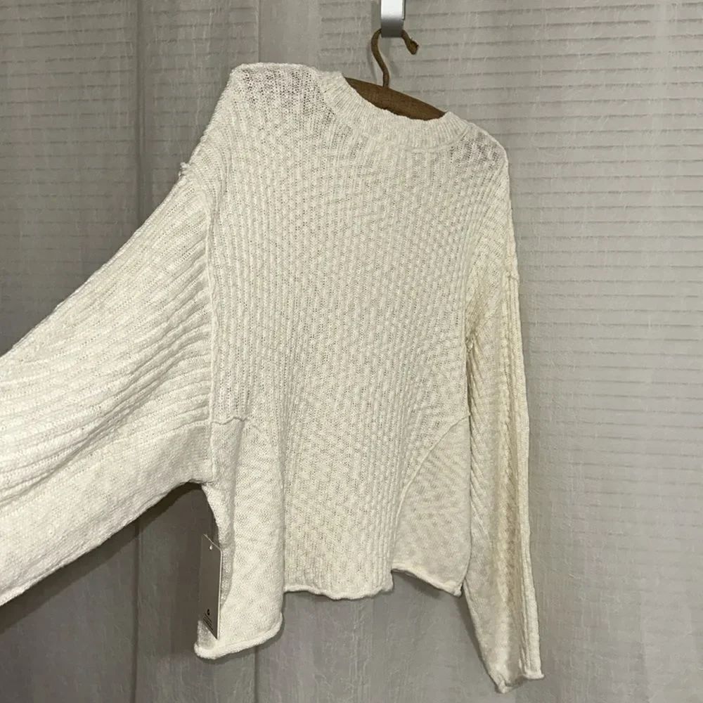 PINK REPUBLIC XL Juniors Crème Fresh Ivory Knit Boxy Fit Cropped Sweater - Picture 13 of 16